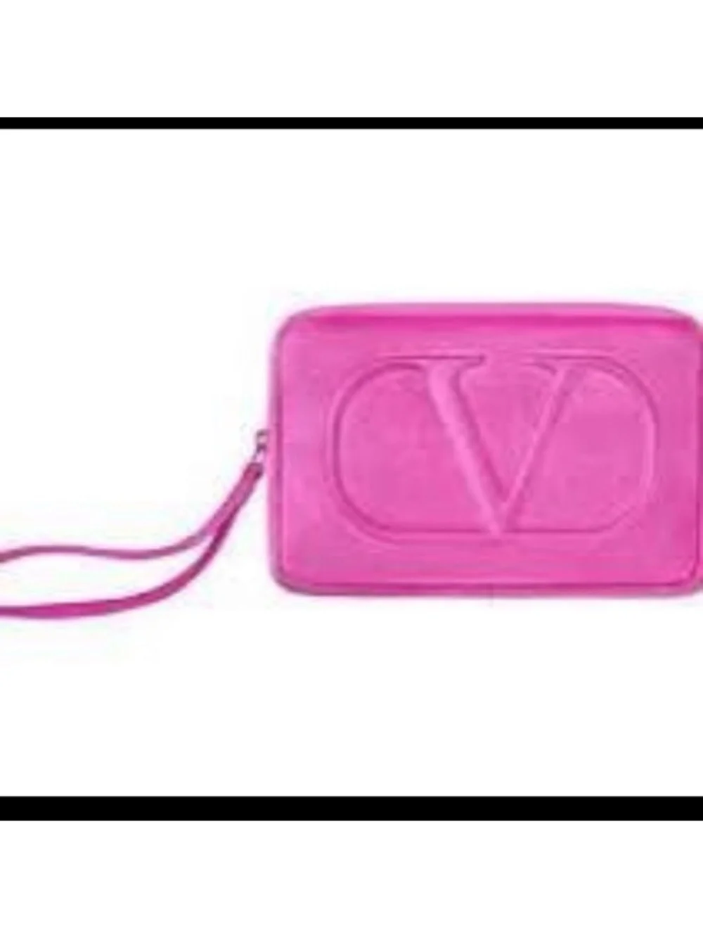 VALENTINO women’s small pink velvet soft make up bag wristlet brand new
